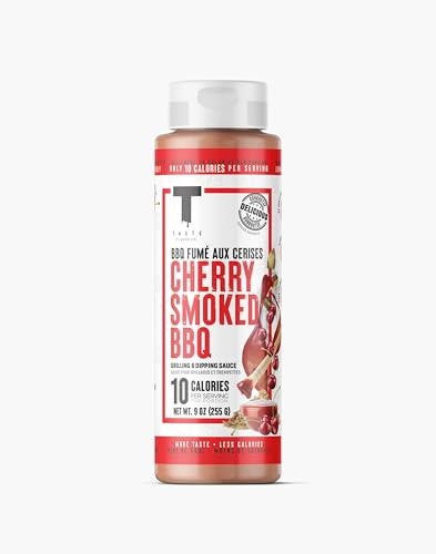 Taste Flavor Co. Sauce et Marinade pour Ailes de Poulet, Délicieuse, Compatible avec le Régime Cétogène, Sauce Faible en Calories (Cherry Smoked Barbecue)