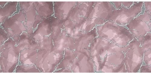 SaRani Tappeto Fantasia Marmo Guida Passatoia Corsia Runner da Cucina Corridoio Flessibile Tagliabile Gomma Antiscivolo (Rosa, 500x50 cm)