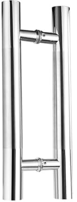 LRYELWA 1 Stück Edelstahl Duschtürgriff Duschtürzuggriff Beidseitig Türknauf Glastüren Griff Knopf Badezimmerschiebetüren Stangengriff Schiebetürgriff,Silber (Lochabstand 18cm)