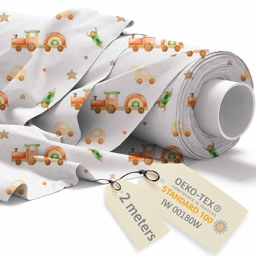 DreamRoots Stoffa cotone al metro - Tessuti a metraggio bambini - Tessuto al metro - Tessuto cotone - Stoffe per cucito creativo 160cm x 2M
