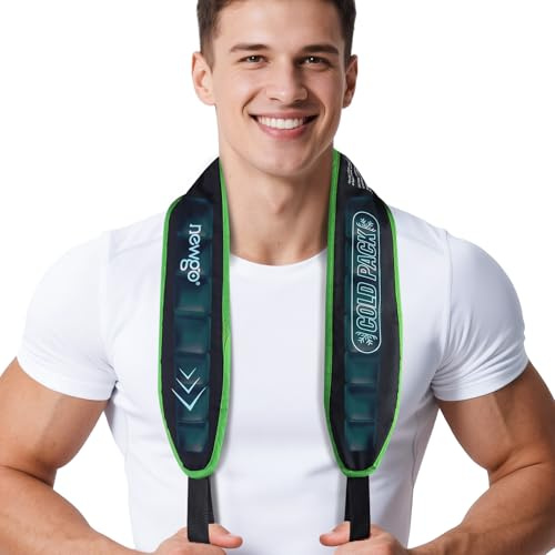 NEWGO Reusable Cooling Neck Wrap – Long-Lasting Cold Therapy Neck Cooler Scarf with Washable Cover – Ice Pack for Hot Weather, Menopause, Outdoor Work & Sports Recovery