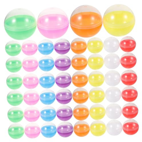 100pcs Round Shell Machines Clear Vending Pinball Gumball Bat Baseballs Mini Claw Machine Empty Round Capsules Game Prize Machine Capsules Tennis Ball Machine Plastic