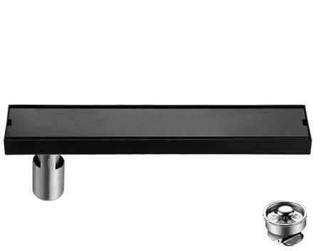 VNJUGF Scarico a pavimento invisibile in acciaio inox 304 rettangolare antiodore piatto doccia da bagno scarico lungo scarico lineare a pavimento copertura spazzolato wanglan(DL9B40C)