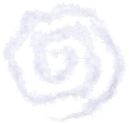 GORGECRAFT 2 x 2 m Truthahn Federboa 47mm Charleston Federboa Party Chandelle Truthahn Federn Weiß Flauschige Boas Fransenbesatz Für Adrette Party Ideen Hochzeit Tanzkleid Halloween Feiertagsdekoratio