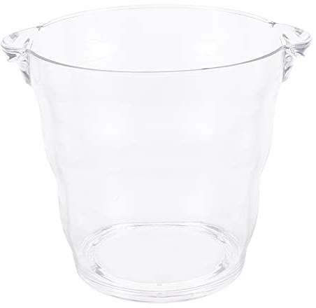 BEBEMOKO Secchiello per Ghiaccio e Vino Rosso Doppio Manico in Acrilico Trasparente, Pratico Contenitore Elegante per Birra e Bevande, Adatto a Feste, Ristoranti e Buffet