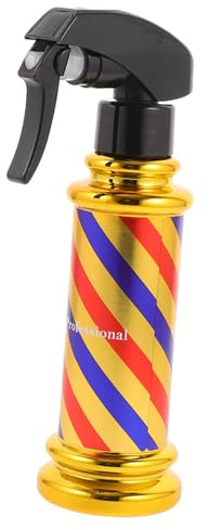 TOPPERFUN Botella De Spray Vacía Para Peluquería Con Pulverizador De Niebla Fina Diseño Retro Dorado Cierre Hermético Antideslizante Compacto Para Salón y Uso Personal