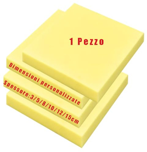 Lesone Imbottitura in Schiuma ad Alta Densità, Densità 35 kg/MC, Cuscini in Poliuretano Espanso, Gommapiuma per Imbottitura per Cuscini Divani, Sedie - Tagliabile (Spessore 8 cm-50x50cm)