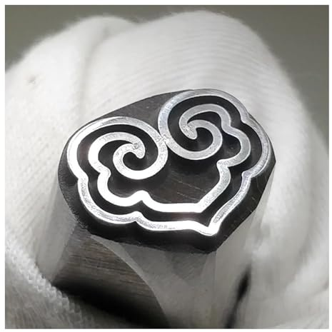 CYHTYM Schlagzahlen DIY Ruyi-Schlossmuster, Stahlstempel, Metallstempel-Design, Stempelwerkzeug, verwendet für Armbänder, Ringe, Anhänger, Ohrringe(8x10mm)