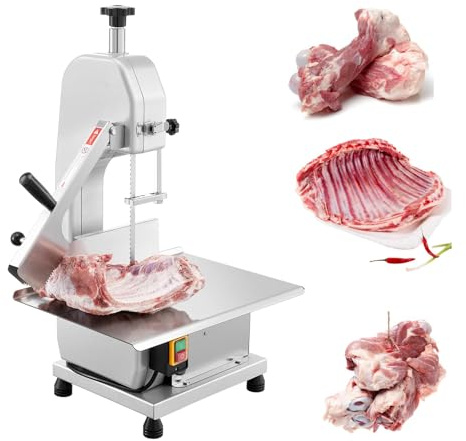TYH Sega A Nastro Elettrica Commerciale da 650 W, Altezza Segabile 19 Cm, Segatrice per Ossa da Banco in Acciaio Inossidabile, Spessore di Taglio 2-11 Cm, per Taglierina per Carne Congelata
