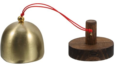 EPIGEIST Holz Türklingel Vintage Windspiel Eingangs Glocke mit Metallglocke 3,9cm für Haus Dekoration