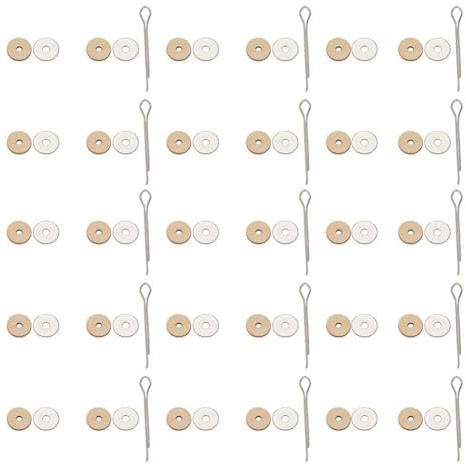 Wodsty 15-Pie Doll Joint Conntor Set With 30 Wood Chips, 30 Iron Sheets And 15 Pins, Waterproof And Rust-Proof Synthetic Wood And Stainless Steel Material For Doll Making And Crafting