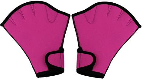 1 par simhandskar Aquatic Fitness Vattentät Fit Paddelträning Fingerlösa handskar Varmt Och BekväMt(Pink,M)