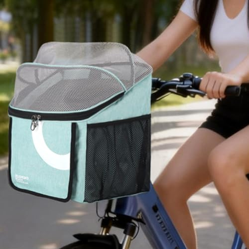 Hundcykelkorg kattbärare 4-i-1 husdjur med snabbfrisättning konvertibel till ryggsäck, handväska och husdjurssäng för utomhuscykling, resor och hemmabruk, blå, hundkorgcykel, trädgårdsinredning