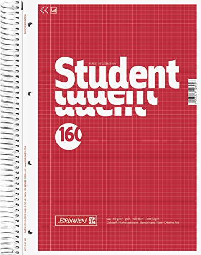 Brunnen 1067982 Notizblock/Collegeblock Student (A4, kariert, 70 g/m², 160 Blatt)