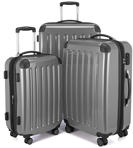 HAUPTSTADTKOFFER Alex - 3er Kofferset, Trolley-Set, Rollkoffer, Reisekoffer, (S, M & L), Silber