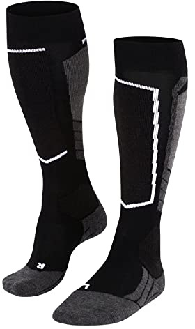 FALKE SK2 Intermediate Wool W Kh lana filo funzionale caldi spessi 1 paio, Calzini da sci Donna, Nero Black-Mix 3010, 35-36