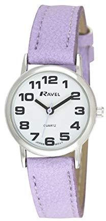 Ravel - Montre Bracelet Unisexe Facile à Lire avec de Gros Chiffres - Quartz Analogique - R0105, Violet, Womens - 27mm Case, TFV8