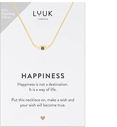 LUUK LIFESTYLE 925 Sterlingsilber Halskette mit Anhänger | Schmuckgeschenk für Freundin, Verlobte, Wasserfest, Hypoallergen, 50cm Verstellbare Kette