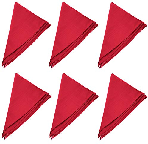 6er Pack Textil Servietten 45 x 45cm 100% Baumwolle 4 seitig eingesäumt Rot