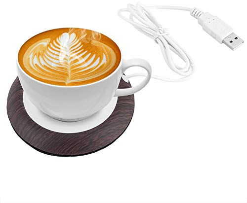 Réchauffeur de montagnes russes USB avec câble, USB bois Grain tasse plus chaud chaleur boisson tasse tapis bureau thé café chauffe-plat, tasse chauffe électrique, (# 2)
