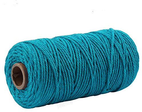 MoonyLI Makramee Schnur farbige Baumwollschnur 4 Stränge Twist Baumwollseil Naturbaumwollseil (3 mm x 100 Yard)