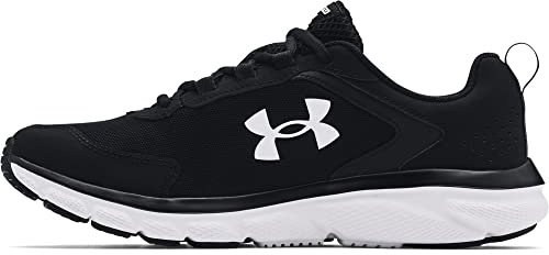 Under Armour Men's Charged Assert 9 Running Shoe, Black (001)/White, 11 X-Wide US