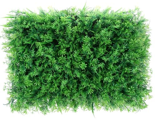 POPETPOP Artificial Grass Fake Lawn Turf Plastic Green Plants Mat Square Realistic Looking for Fish Tank Aquarium Lawn Decor