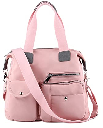 EVEOUT Damen Handtasche Multi Tasche Große Umhängetasche Hobo Taschen für Reise Arbeit Schule Camping Versand (Stil 2 rosa)