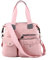EVEOUT Sac à Main pour Femme avec Multi Poches Grand Sac à Bandoulière Fourre-Tout Hobo Sacs pour l'école de Voyage Shopping et Travail(Rose 1)