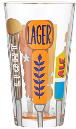 Enesco Designs by Lolita On Tap - Vaso de cerveza artesanal pintado a mano, 16 onzas, multicolor