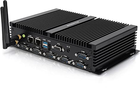 ALLASONE Mini PC Windows 10 Celeron J4125, Mini Computer 16GB RAM 128GB SSD 1TB HDD,Fanless Industriale PC RS232/485 COM, Dual 2.5G LAN, HDMI, VGA, WiFi BT4.0