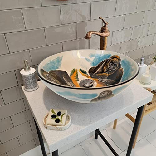 Bathroom Gorilla Wash Basin, Bathroom Countertop Vessel Sink Kong Basin, Bowl Sink Lavatory, Bathroom Remodel, Bath Vanity Glossy Washstand