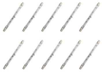 Lighto R7S Halogenstab 118mm 80W | Halogen Stablampe/Halogenlampe 1500 Lumen 2700K Warmweiß - Ø8mm - 10 Stück
