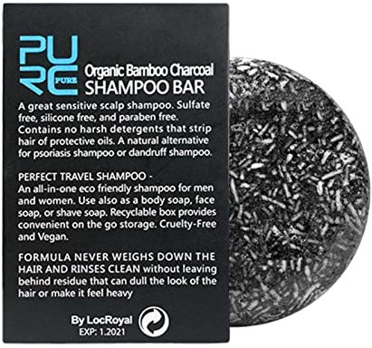 Haarverdunkelung Shampoo Bar,Organische Haarseife mit Bambuskohle - Solides Shampoo zur Verdunkelung des schwarzen Haares für die meisten Haartypen Lingjiong