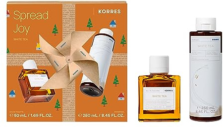 Korres vit te doftset för dig, presentset för kvinnor med EDT 50 ml och duschgel 250 ml, vegansk