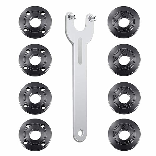 Fyjbnh 9PCS Angle Grinder Nut Angle Grinder Wrench Kit 5/8-11 Flange Metal Lock Nut for Compatible with Dewalt Milwaukee Makita193465-4 Metabo Bosch 4.5 5 Grinder Parts