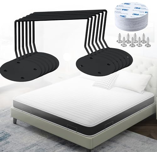 Laowu 6 Pack Mattress Retainer Bar Keep Mattress Stopper from Sliding, Non Slip Mattress Gaskets Bed Frame, Mattress Slide Stopper, Anti Slip Mattress Gripper, Mattress Brackets to Prevent Sliding
