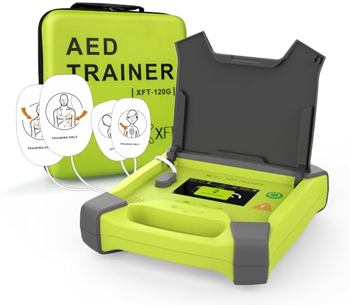 Fachmann AED Trainingsgerät mit Bildschirm, 10 Training Szenarien, Deutsch/Französisch/Englisch/Niederländisch, AED Trainer mit Fernbedienung, Erste Hilfe Trainer XFT 120G