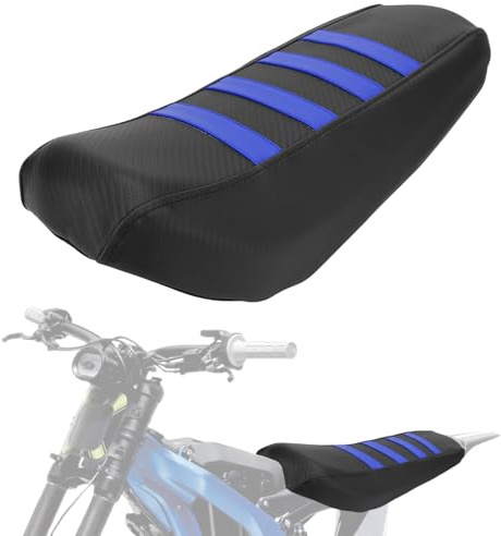 Funda De Asiento Para Surron Sur Ron Light Bee S/X Moto Eléctrica Cross | Funda De Asiento En PVC, Diseño De Rayas, Costuras Doblemente Cosidas, Montaje Elástico, Apto Para Surron S/X Blu