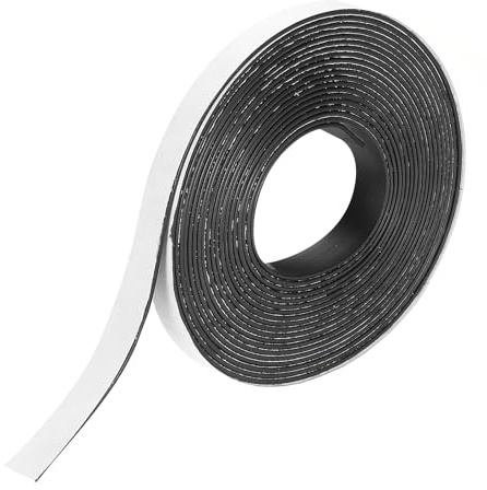 sourcing map Magnetic Strip 16.4 Feet x 3/8 Width x 3/32 Thick Magnetic Tape Labels Stickers Self Adhesive for Whiteboards Refrigerator and DIY Crafts