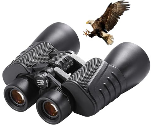 DOCANIO 10x50 Profi ED Fernglas Wasserdicht Ferngläser Binoculars for Adults mit BAK4 Prisma & FMC Objektiv (22MM Okular) Ferngläser mit Nachtsicht für Jagd Vogelbeobachtung Sportspiele