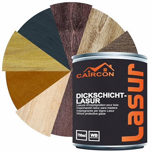 Holzlasur 2in1 Holzschutzlasur Dauerschutzlasur Dickschichtlasur - Teak 750ml
