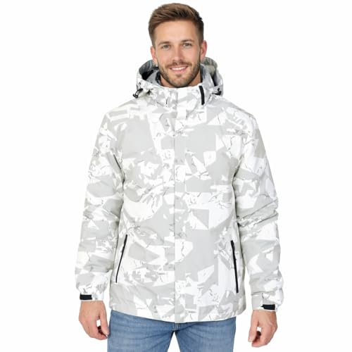 Blu Apparel Vadderad vattentät kappa quiltad jacka för män, Vitt, XL
