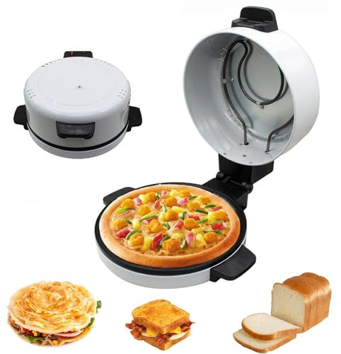 FfiMe Electric Pizza Maker, 12 inch Pizza Maker Indoor Countertop Pizza Maker Crispy Crust Stone Baked Pizza, Homemade Pizza in 6 Minutes! Ideal for Indoor or Outdoor Party