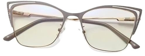 MPYJDTOI 2024 Neue Ultra Licht Metall Cat Eye Brille Rahmen Mode Frauen Optische Rahmen Übergroßen Klare Gläser(StyleC4)