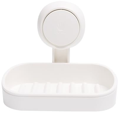 Soap Dish Holder for Shower Suction Cup Wall Mounted Self Draining NO-Drilling Removable Bar Soap Sponge Holder for Bathroom Bathtub Kitchen Sink Waterproof Strong Vacuum Suction Adhesion