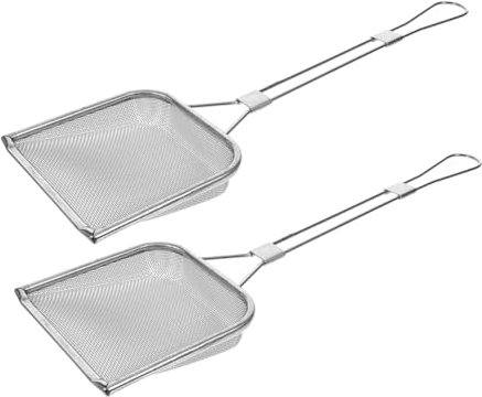 Cabilock Cuchara Coladora De Acero Inoxidable Pala Para Freidora Con Ranuras Ideal Para Residuos De Aceite