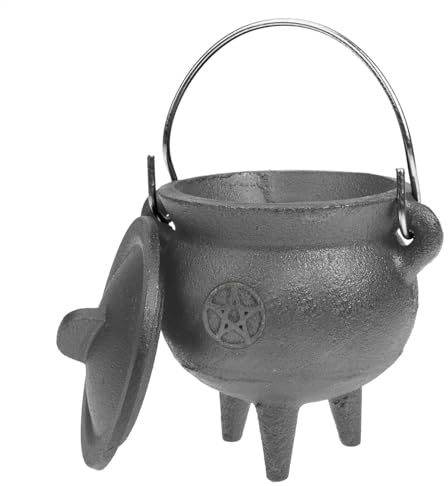 Calderon Töpfe Halloween Kerzenhalter-aus Gusseisen mit Deckel und Griff