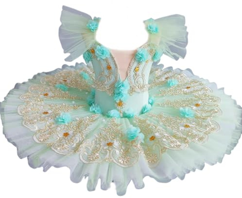 Green,170,EFLALYHG Flickor Professionell Balett Tutu-klänning Barn Prinsessfat Pannkaka Svansjön Ballerina Scendanstävling Kostym