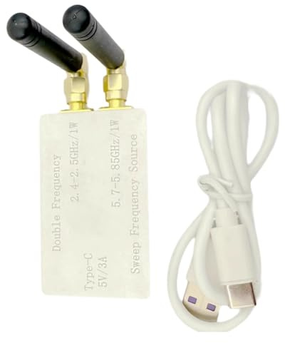 Wrtysully Generador de Señal de Barrido Bluetooth WiFi de Doble Banda, VCO, 1 W, 2,4 GHz y 5,8 GHz, Antena Dual.
